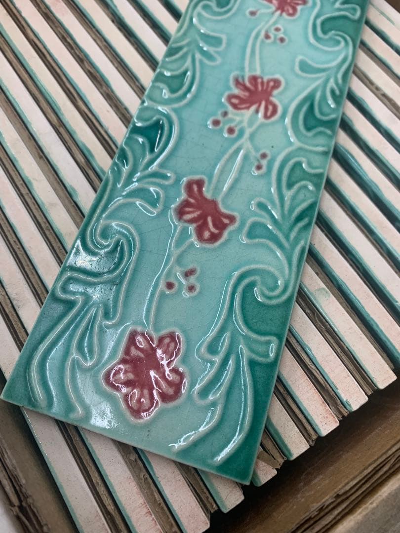 昭和レトロ　マジョリカタイル　20枚セット197.5×65㎜