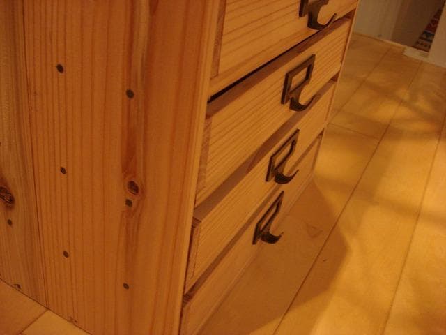 ★送料無料サイズ変更可能★A4ネームプレート5段引き出し②無垢材木製オーダー可能