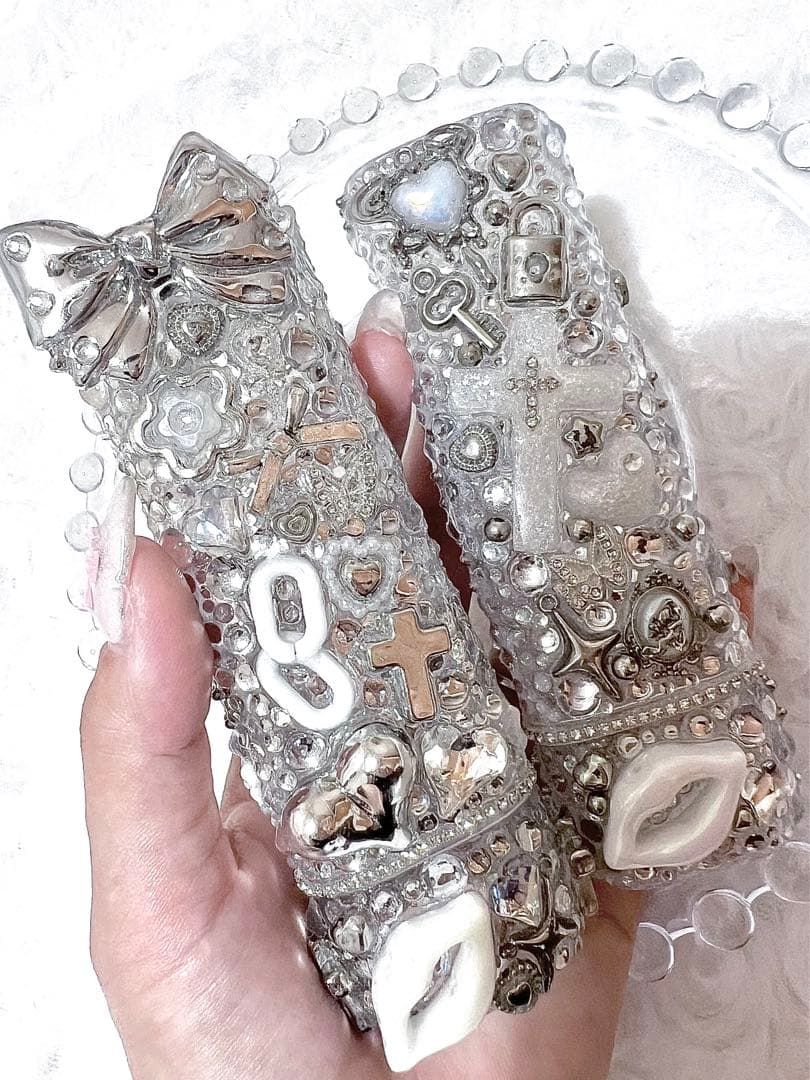 右 IQOSケース デコ 全面埋め尽くし イルマワン IQOSデコ 人気 白