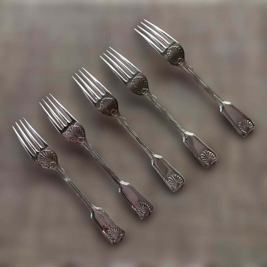 MAPPIN&WEBB シルバープレートディナーフォーク5本セット英国製》美品