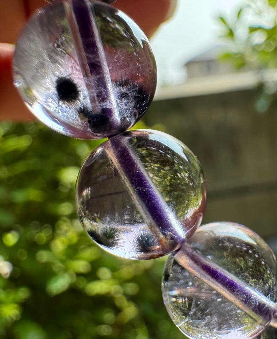 【超高品質•超希少石】ロマネサイトinアメジスト　10.5mm