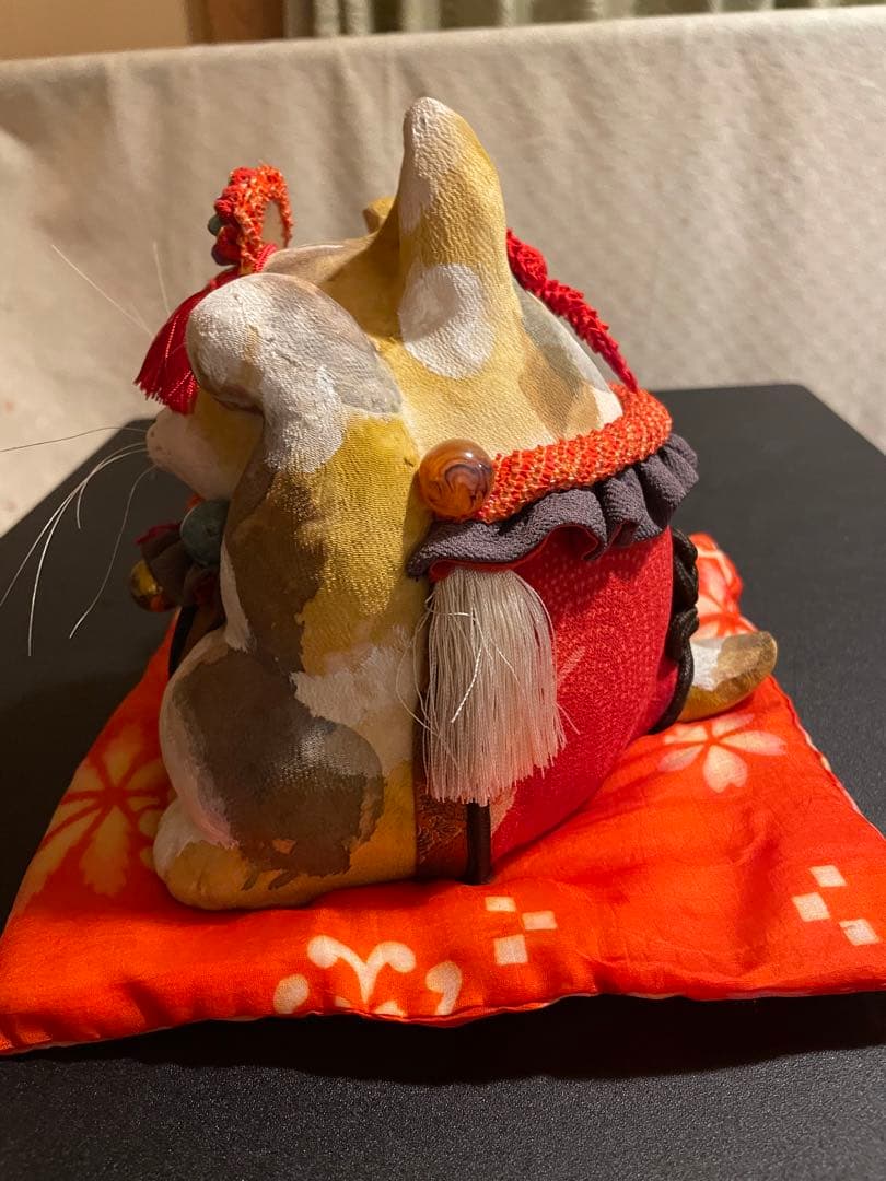 招き猫　福猫　石渡いくよ　縮緬