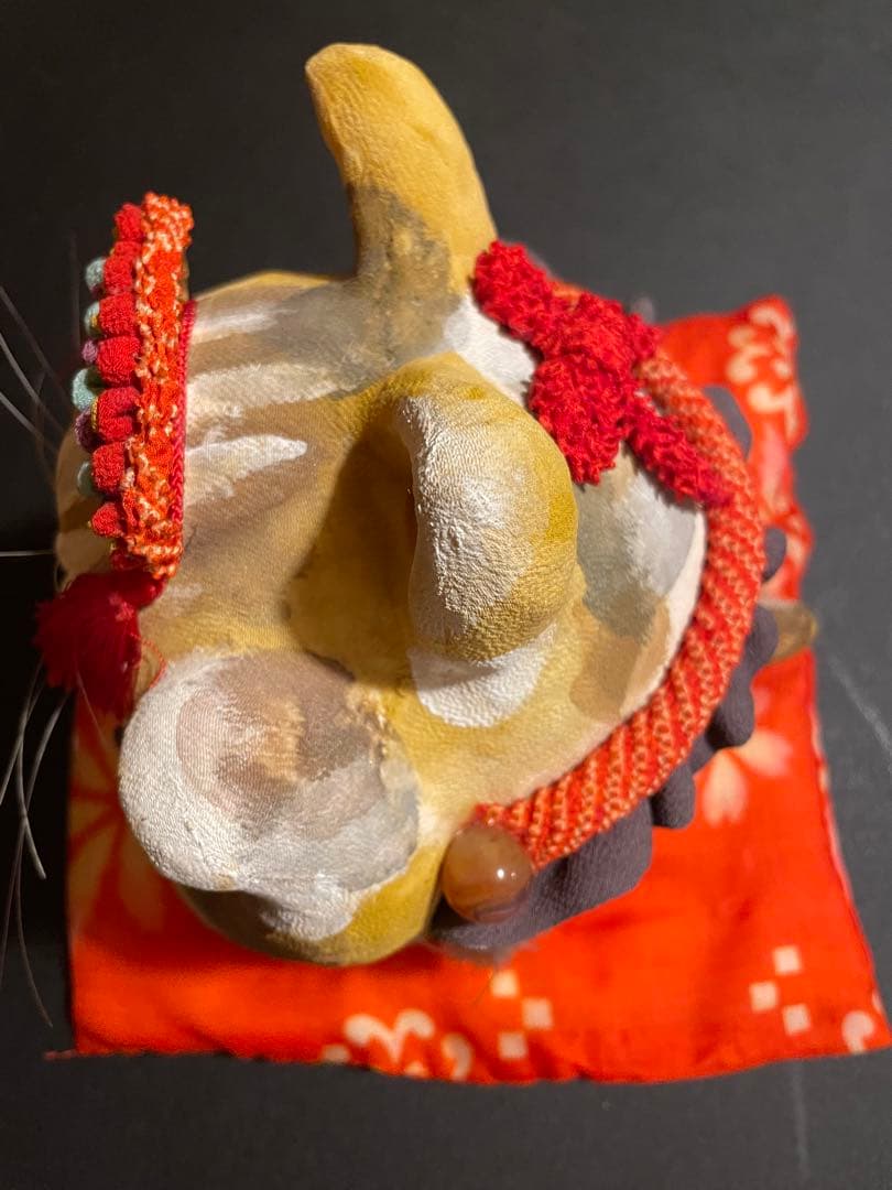 招き猫　福猫　石渡いくよ　縮緬