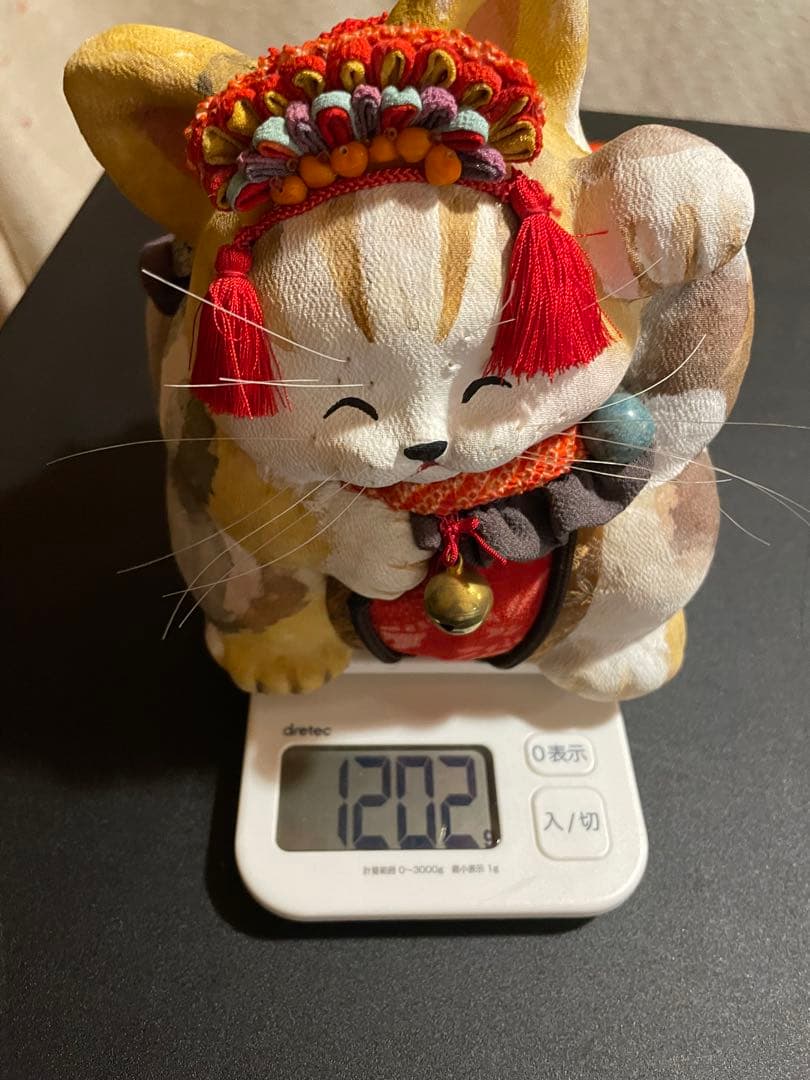 招き猫　福猫　石渡いくよ　縮緬