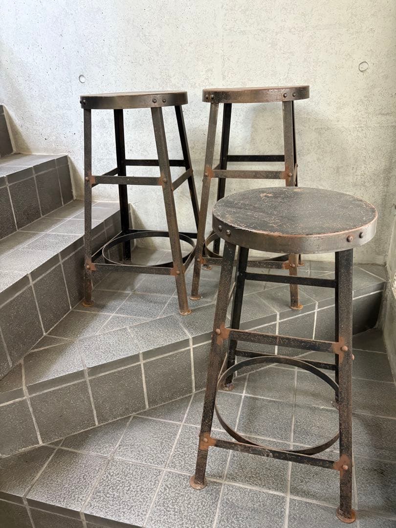 専用 3脚セット 引取限定 FLYMEe購入 アイアン製インダストリアルスツール
