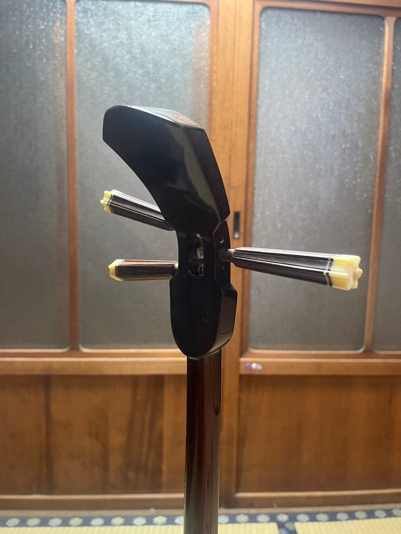 三線 人工皮　ストラップ付き　美品