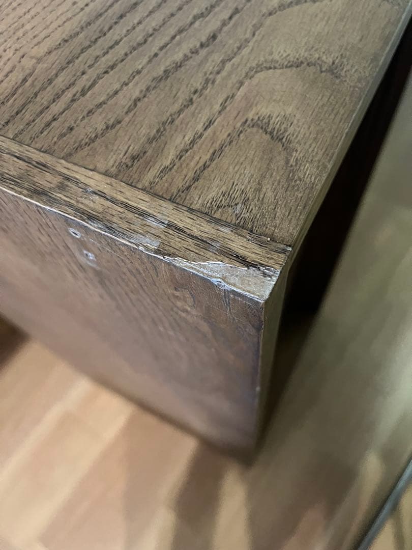 リセノ　R.U.S ガラスキャビネットミッドブラウン奥行き400