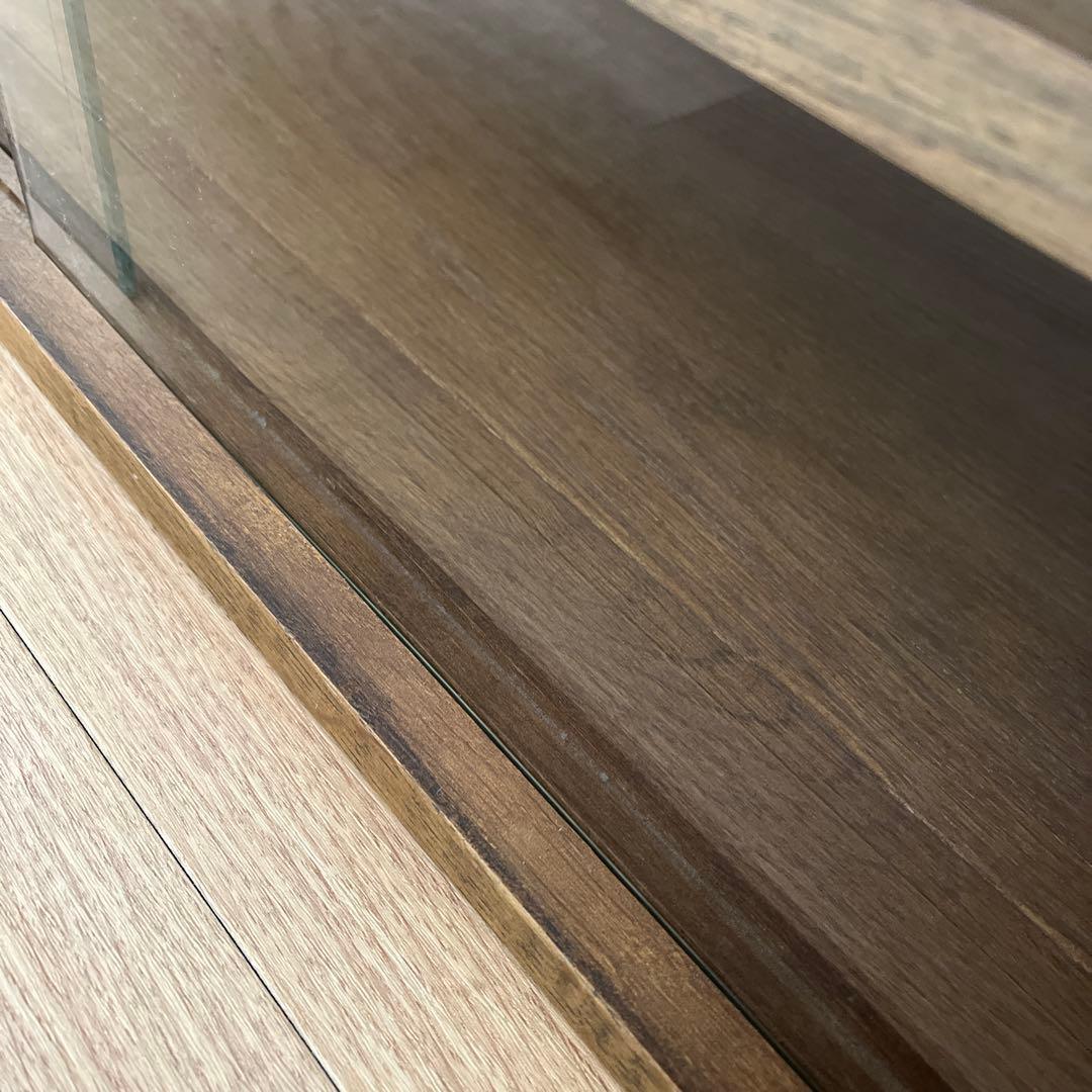 リセノ　R.U.S ガラスキャビネットミッドブラウン奥行き400