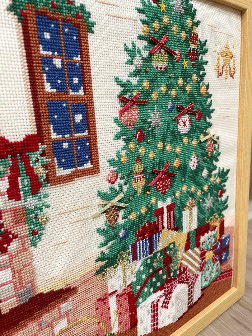 ホビーラホビーレ クロスステッチフレーム 暖炉のそばで クリスマス