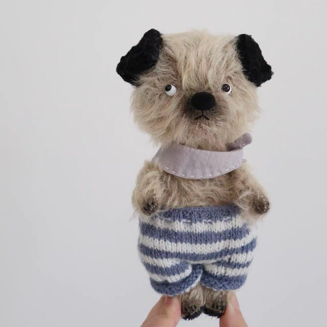 何かが気になるワンワン アーティストベア ぬいぐるみ ハンドメイド 海外作家様