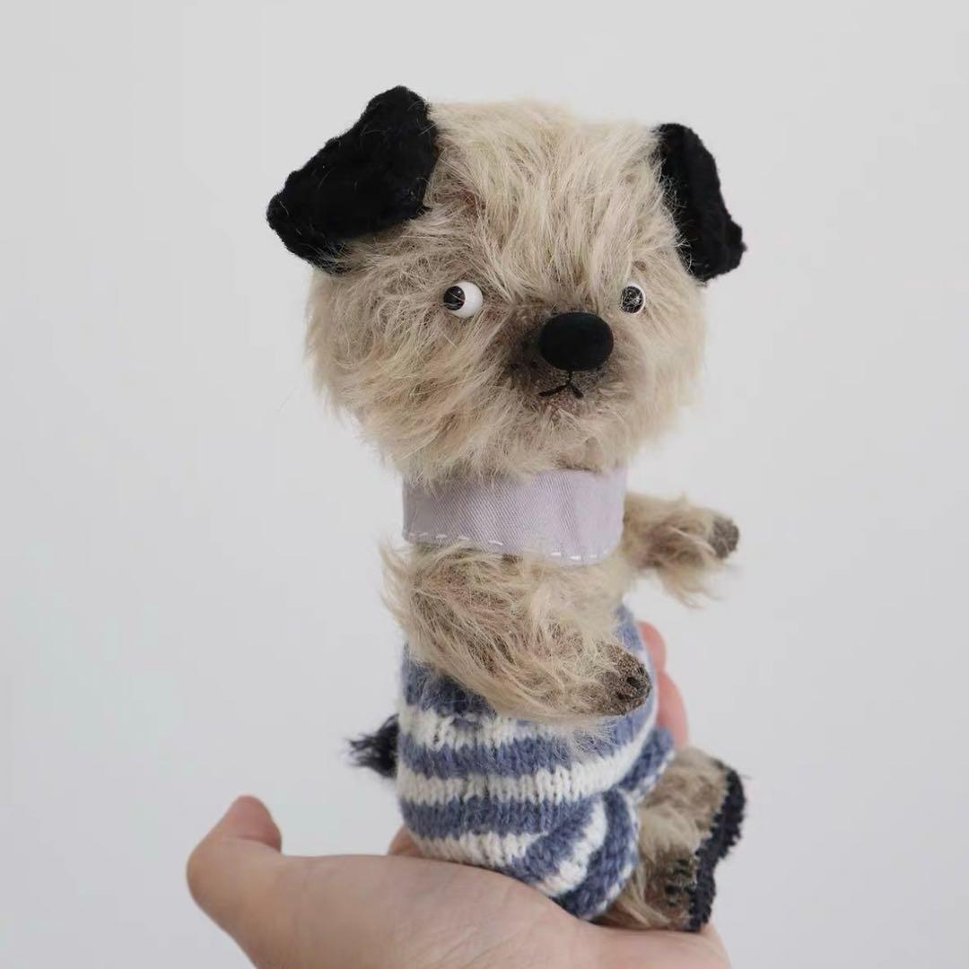 何かが気になるワンワン アーティストベア ぬいぐるみ ハンドメイド 海外作家様