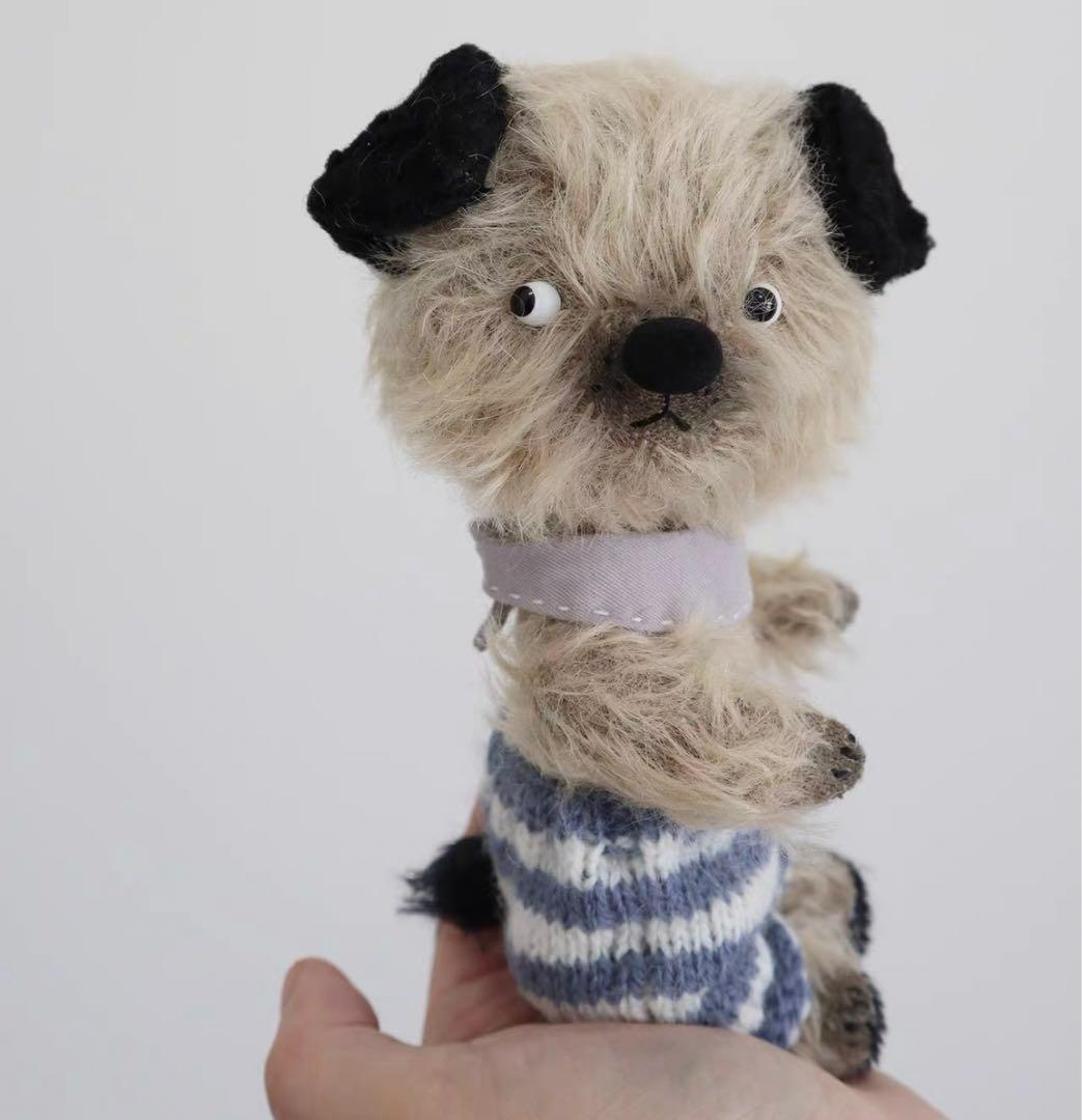 何かが気になるワンワン アーティストベア ぬいぐるみ ハンドメイド 海外作家様