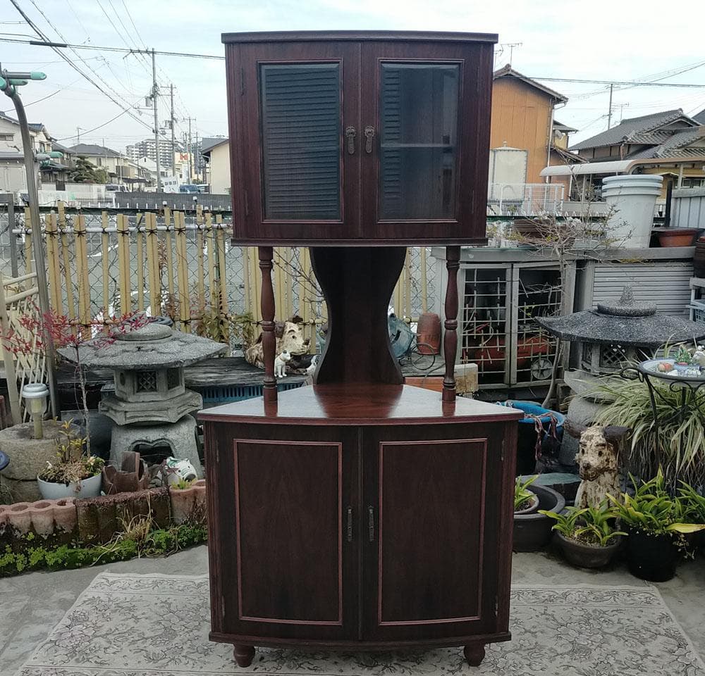 アンティーク☆コーナーキャビネット☆たのメル便《全国一律配送/設置料込み》