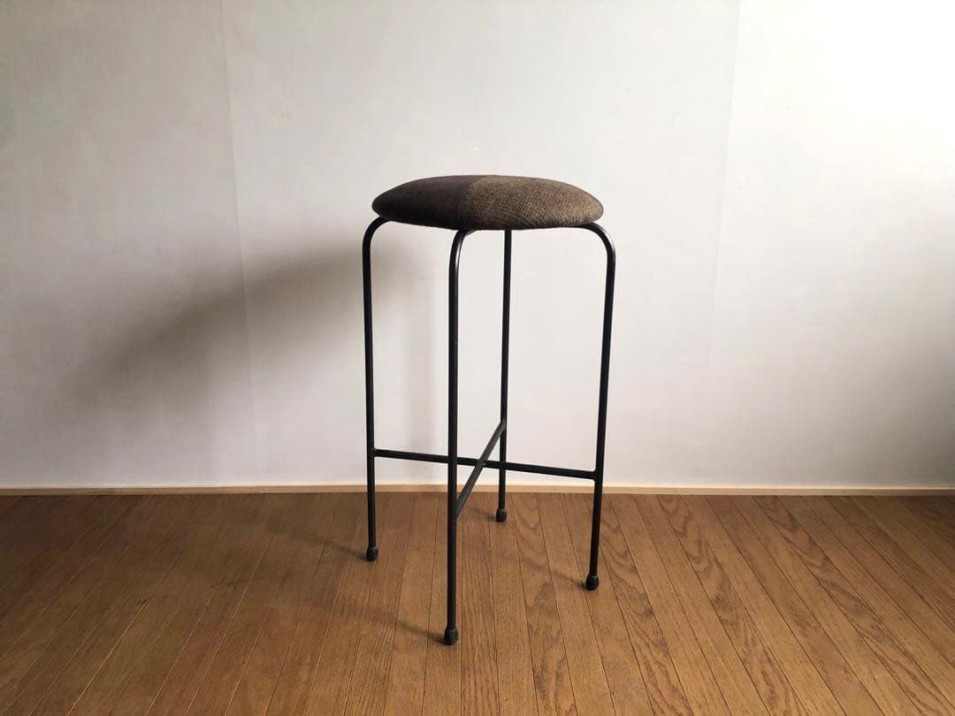 古家具 鉄無垢フレーム パッチワーク ハイスツール カウンターチェア ① 北欧