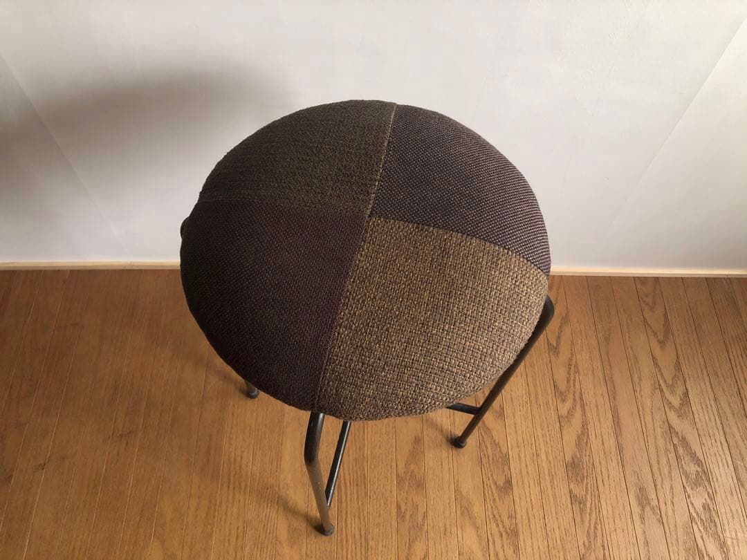 古家具 鉄無垢フレーム パッチワーク ハイスツール カウンターチェア ① 北欧