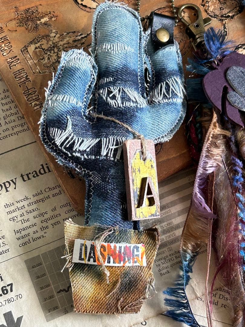 ブリーチデニムサボちゃんバッグチャームNo.390