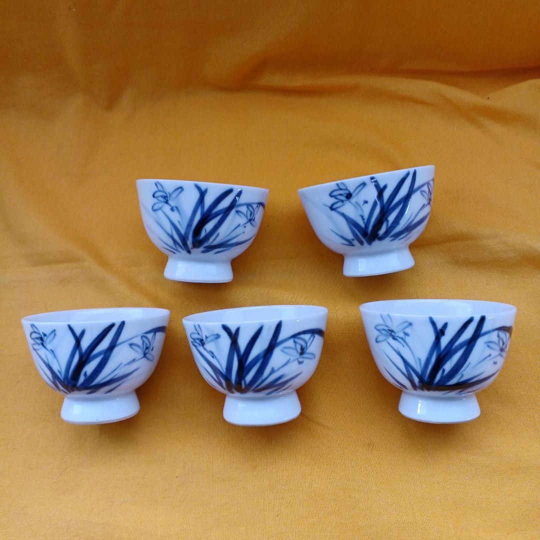 煎茶碗 竹泉 アンティーク煎茶碗 茶道具 5客の通販はau PAY