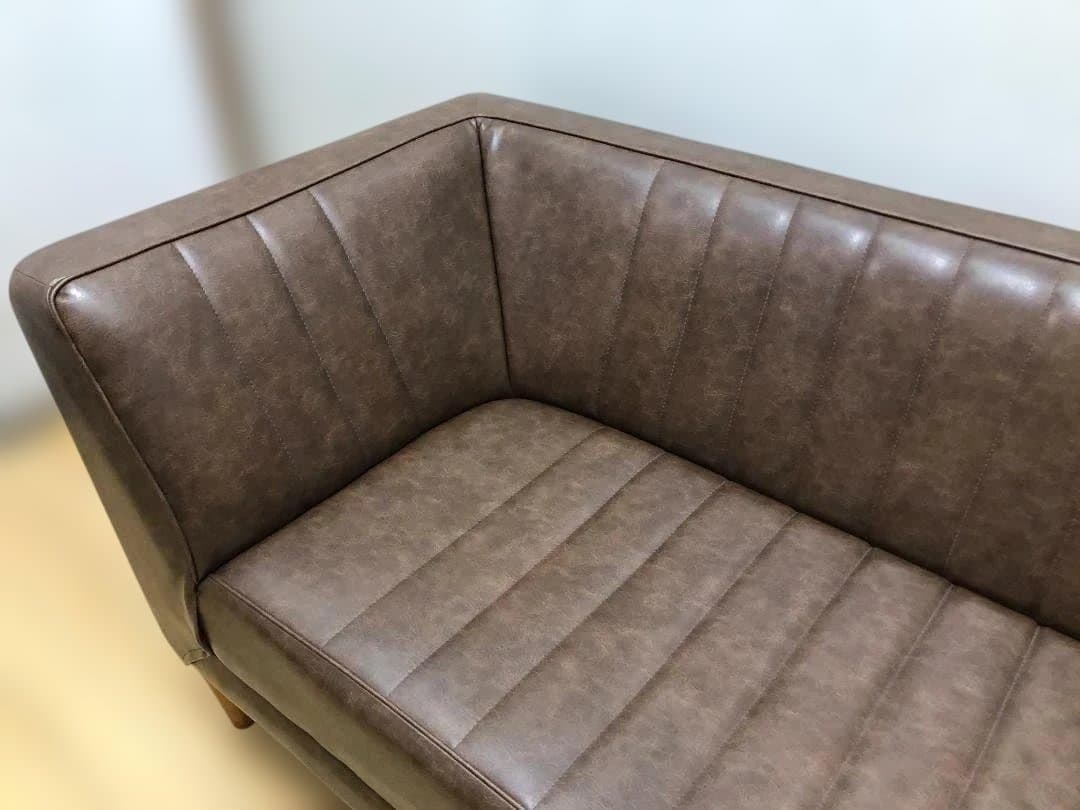 送料無料 2人掛けソファ レザー調 142cm 有名ショップ購入 112925