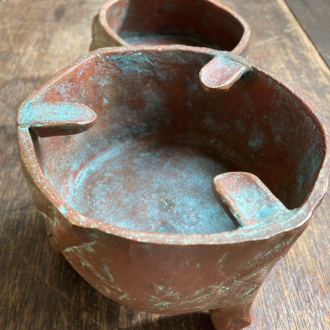 峯孝 造 「民族のお祭りのようなレリーフ」 灰皿？ 香炉？ ブロンズ 作家物