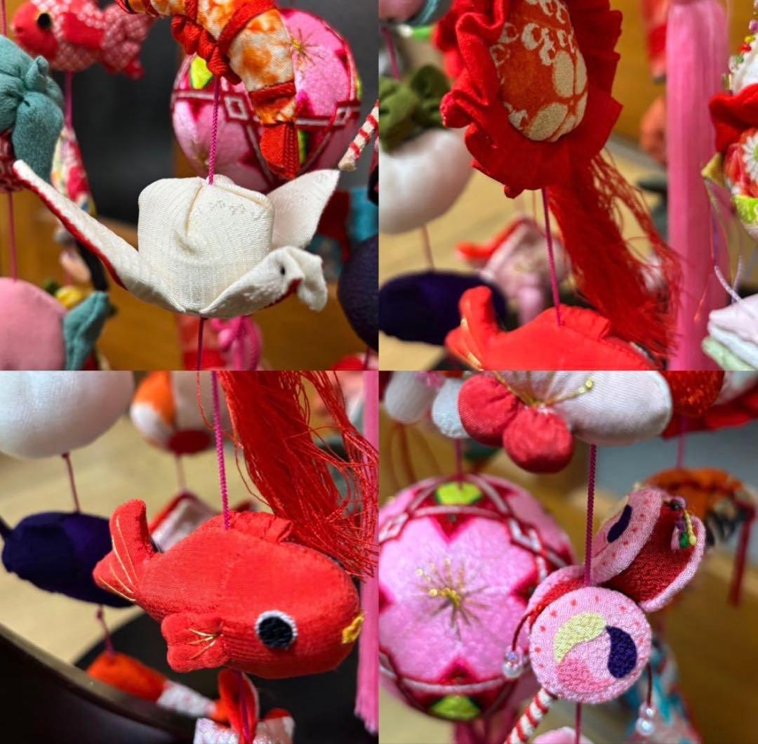 女の子の節句・お雛様つるし飾り・古布・正絹・ハンドメイド❗️