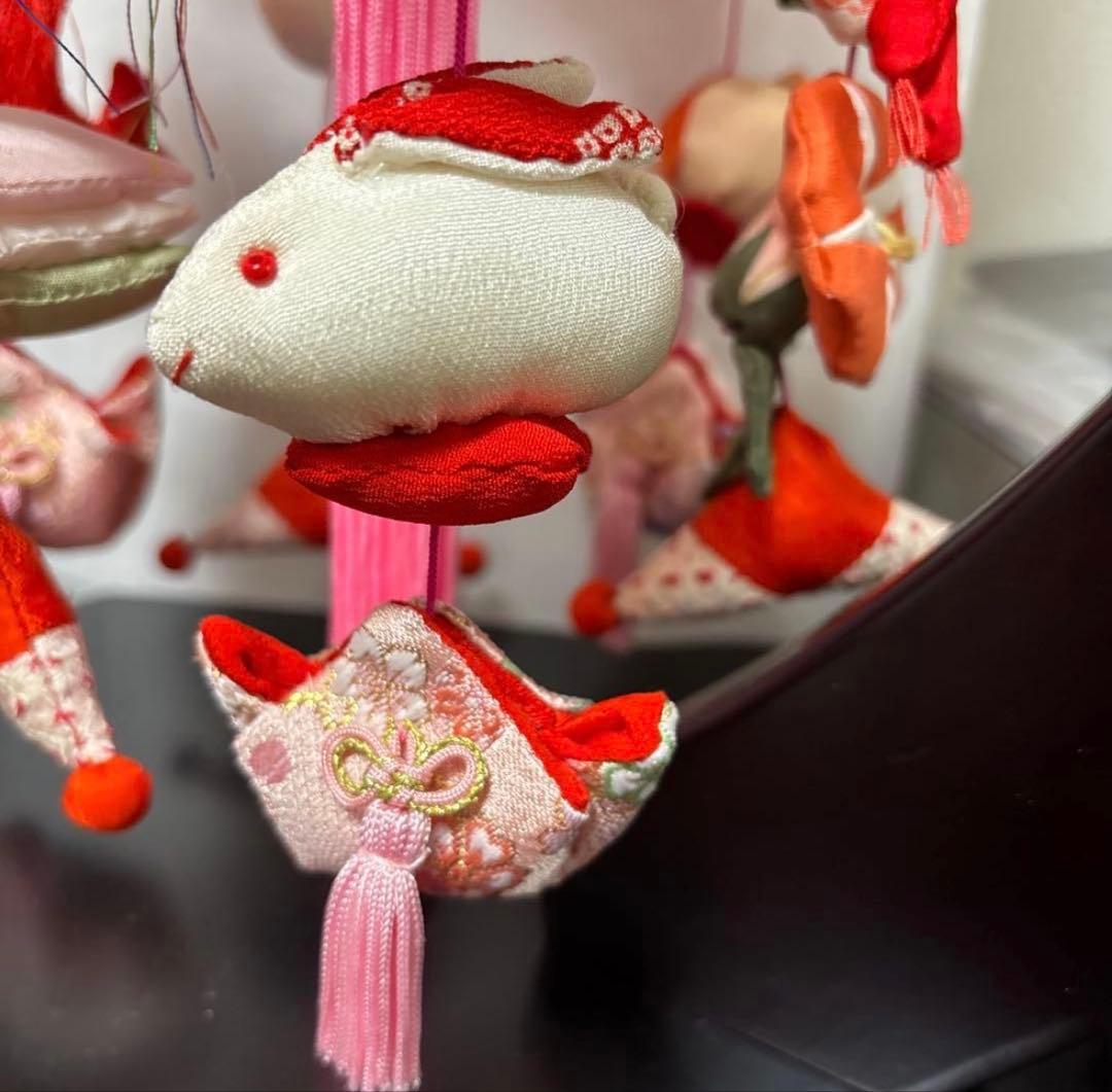 女の子の節句・お雛様つるし飾り・古布・正絹・ハンドメイド❗️