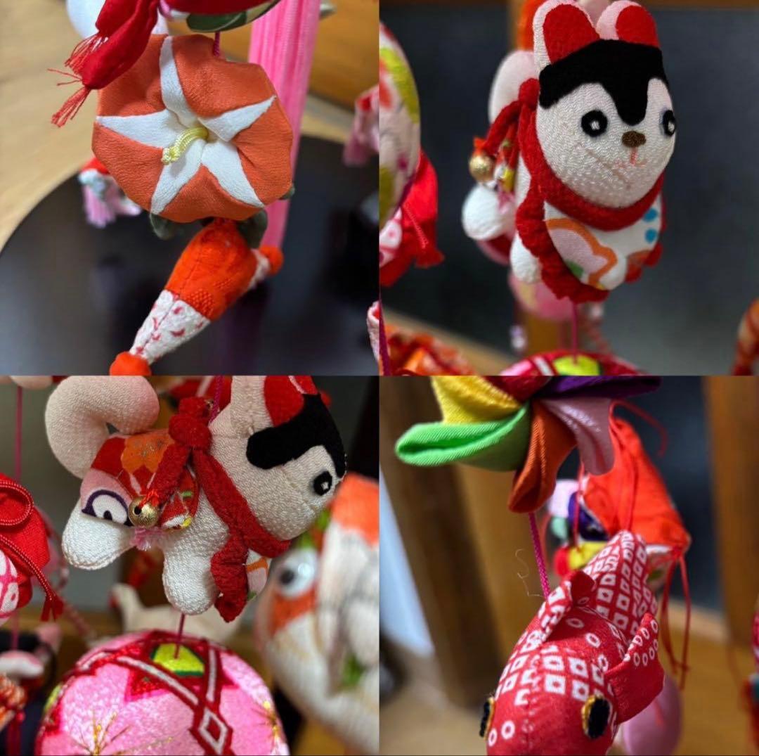 女の子の節句・お雛様つるし飾り・古布・正絹・ハンドメイド❗️