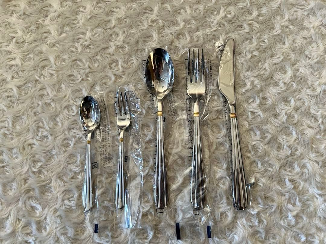 ラッキーウッド カトラリーセット　サントラル（金彩）ディナーセット〈25本〉