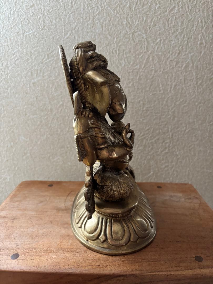 真鍮製 ガネーシャ像 約21㎝