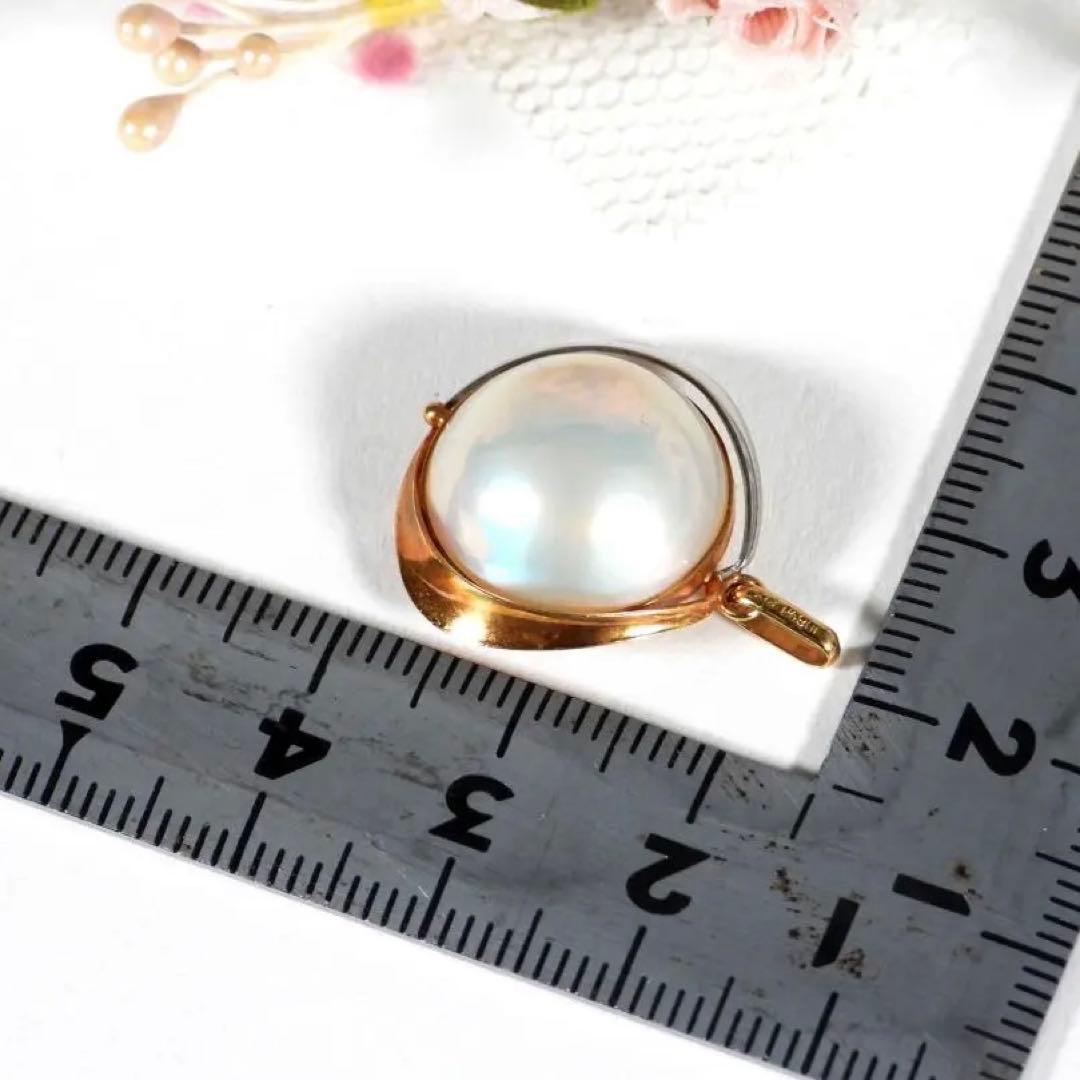 k18/pt900 真珠　マベパール　ペンダント パール約15.3mm 3.2g