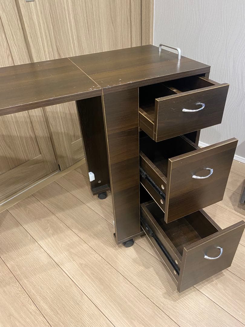 折りたたみ ネイル テーブル デスク 机 キャスター付き