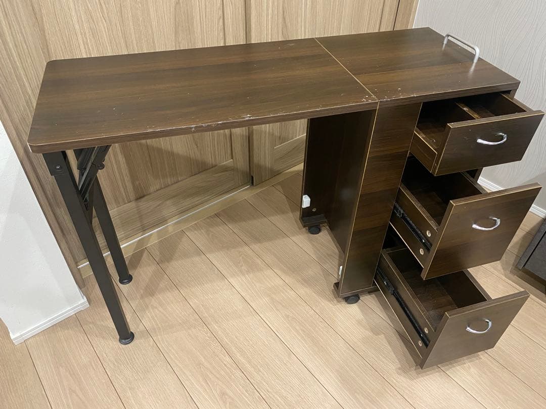 折りたたみ ネイル テーブル デスク 机 キャスター付き