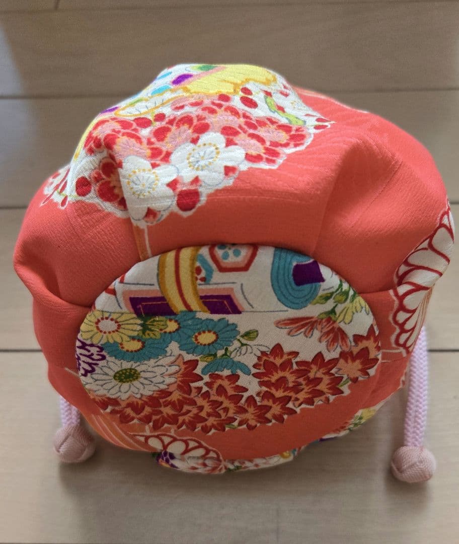 おはりばこ　古布の丸巾着とはこせこおそろいセット【巾着＆筥迫同柄セット】七五三