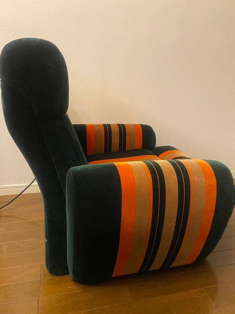 レトロ ストライプ 一人掛けソファ　モケット