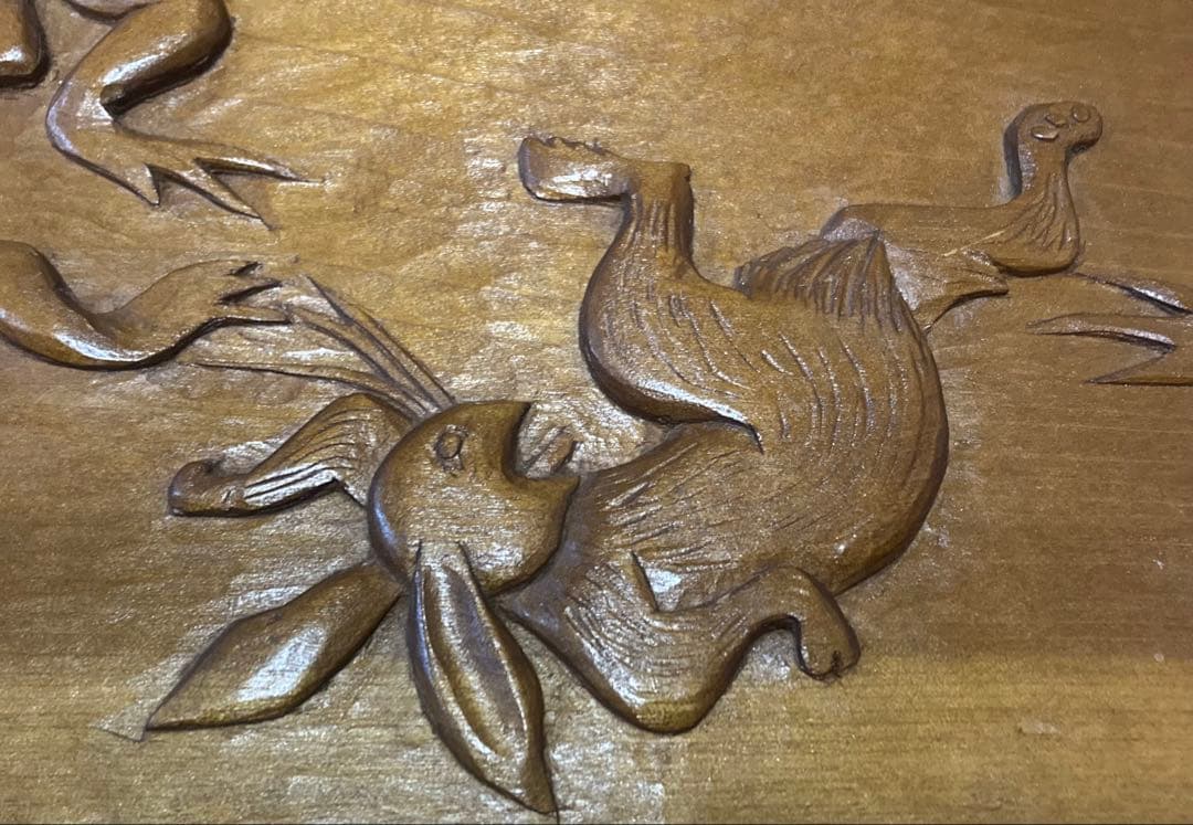 高山寺 鳥獣戯画 モチーフ 木彫り 詳細不明