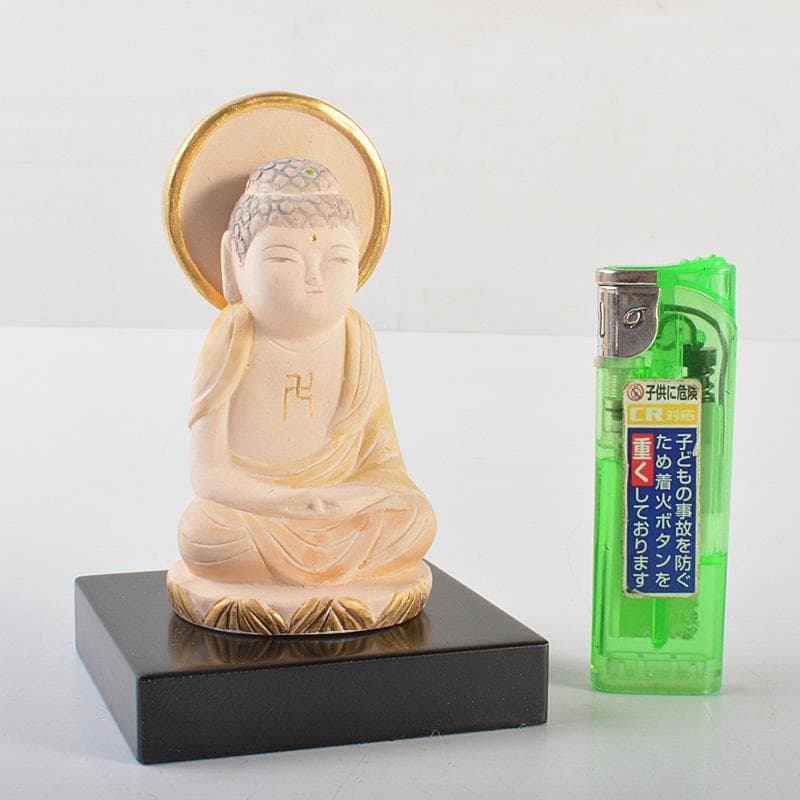 博多人形　人形師　二代　戸畑茂四郎作　「阿弥陀如来」　共箱　M　R7160