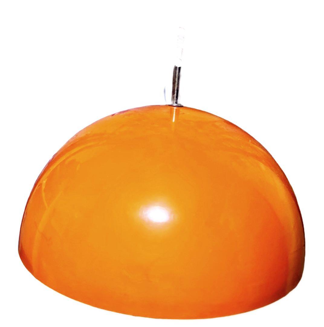 オレンジ色ドーム型ガラスペンダントライト