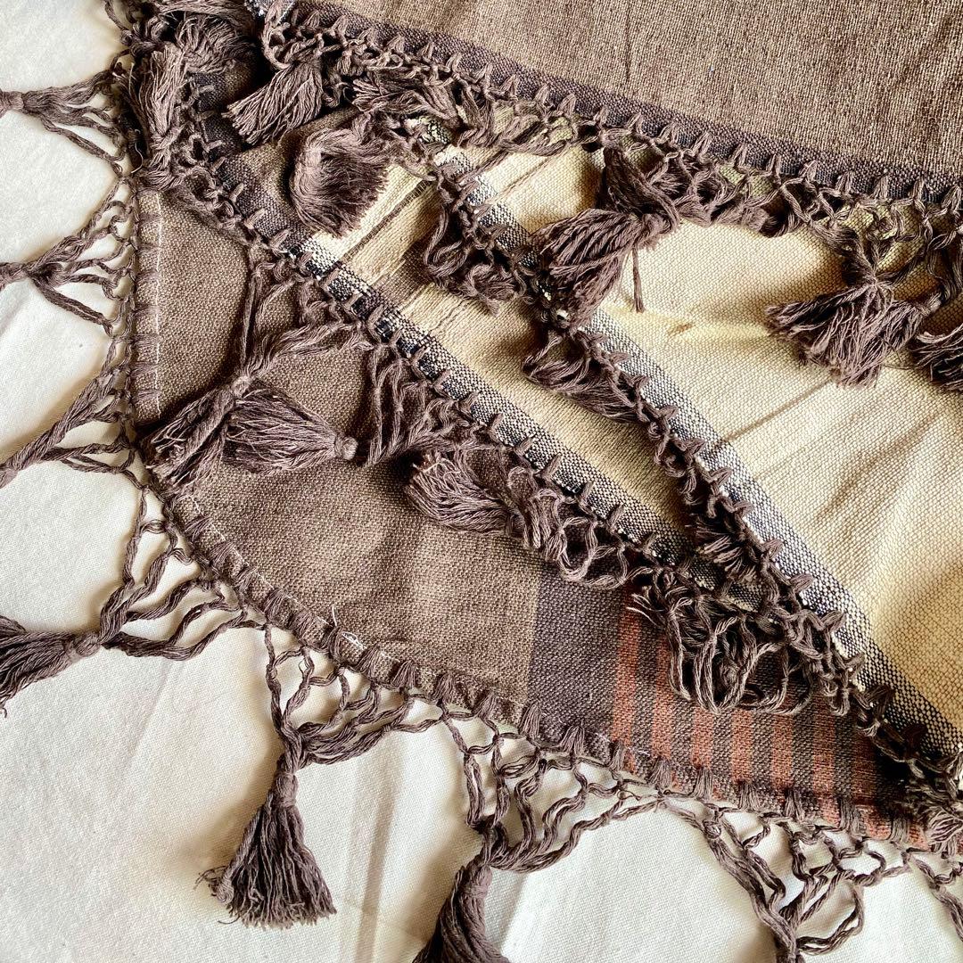 キングサイズベッドカバー メキシコ ミトラ織 手織り 綿100 ハンドメイド