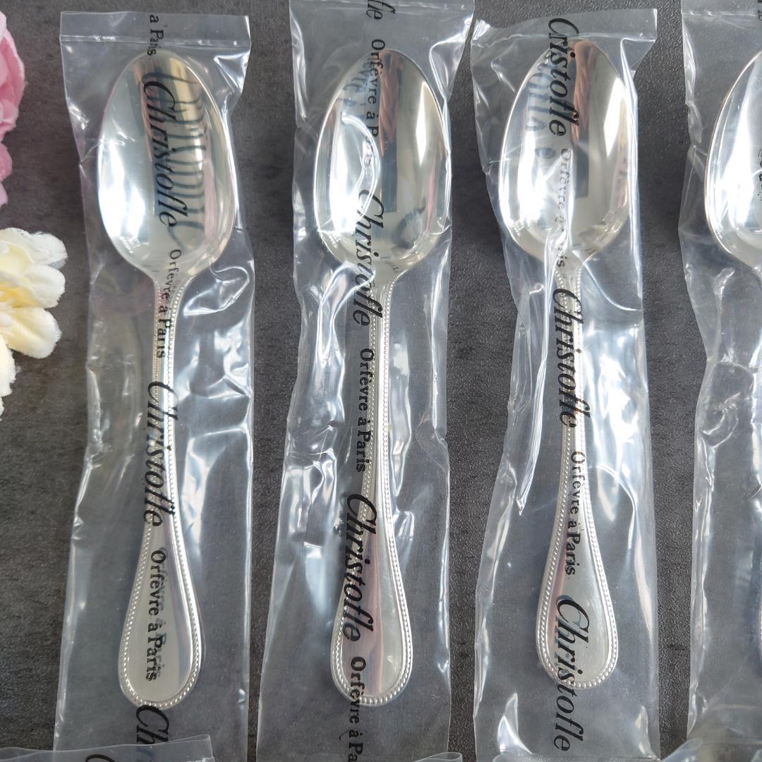 クリストフル パール ケーキフォーク コーヒースプーン 未開封 12点 箱付き