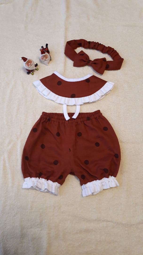 【送料無料】X'mas　ふりふりつけ襟スタイ&カボチャパンツ