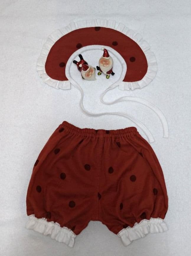 【送料無料】X'mas　ふりふりつけ襟スタイ&カボチャパンツ