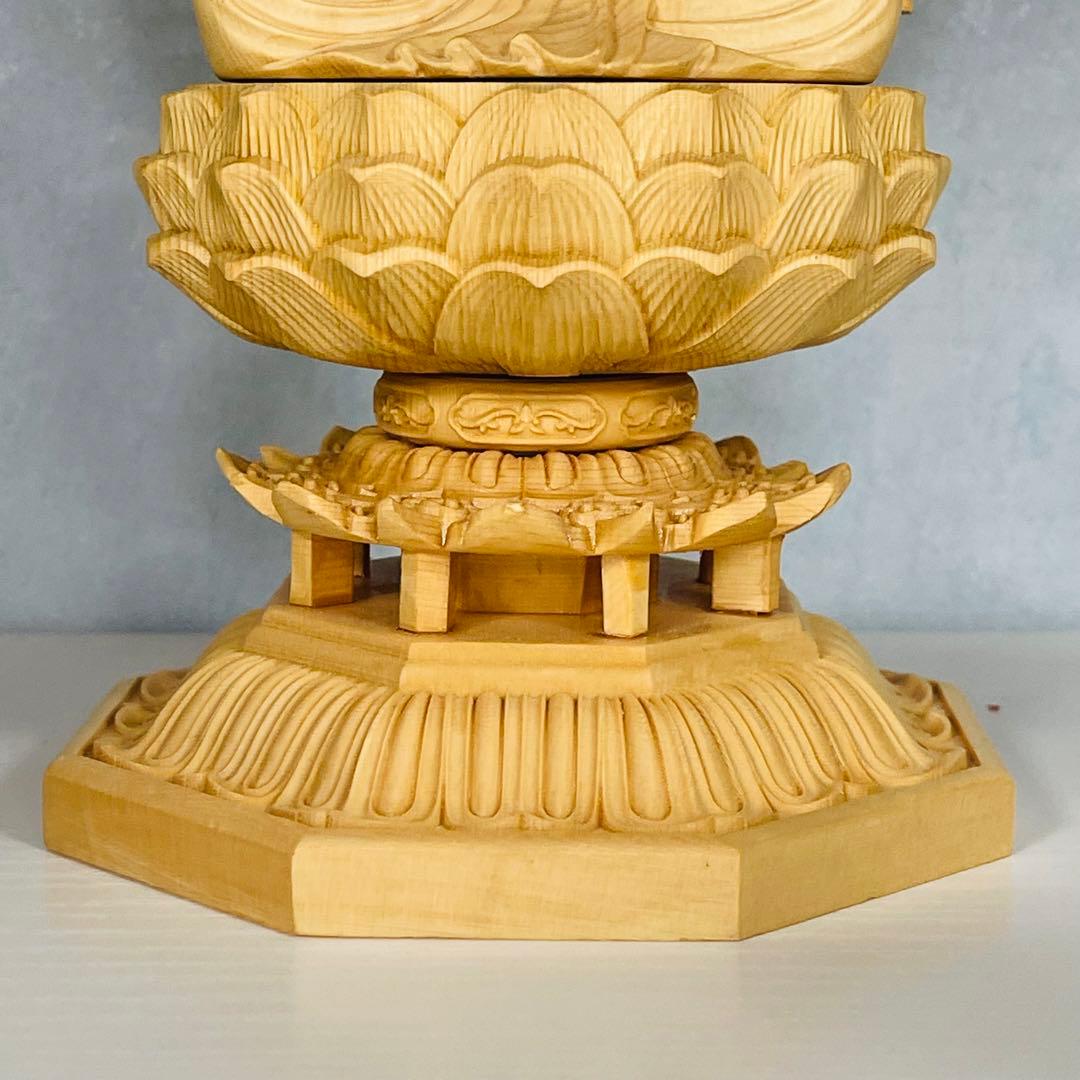 桧木文殊菩萨様 彫物 仏教工芸品NO.092229