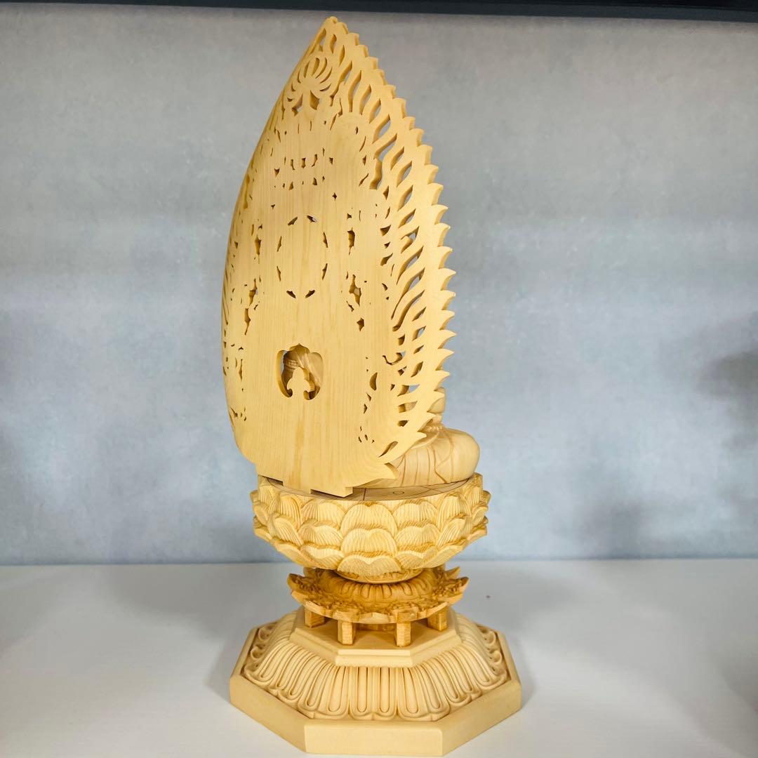 桧木文殊菩萨様 彫物 仏教工芸品NO.092229