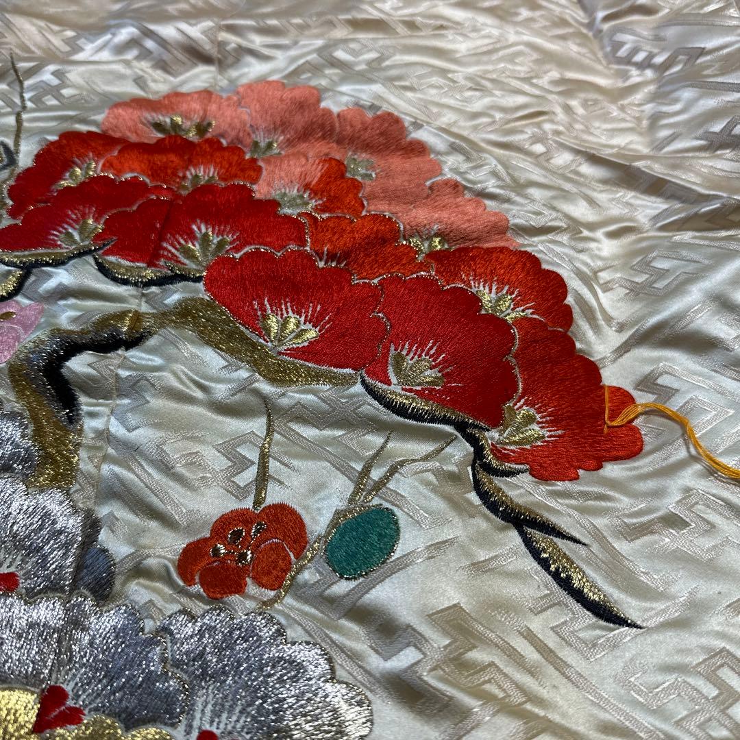 婚礼掛け布団　刺繍　レトロ