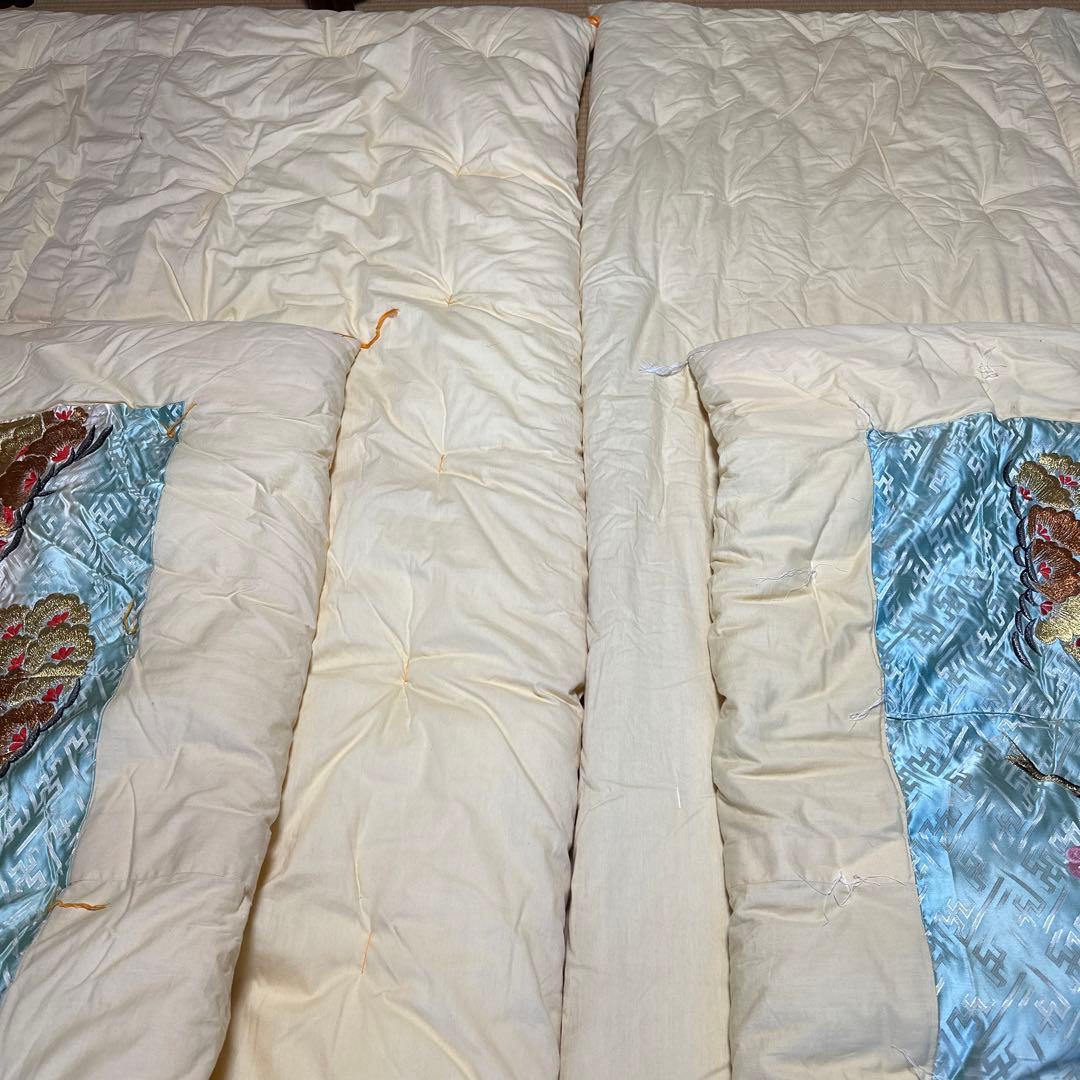 婚礼掛け布団　刺繍　レトロ