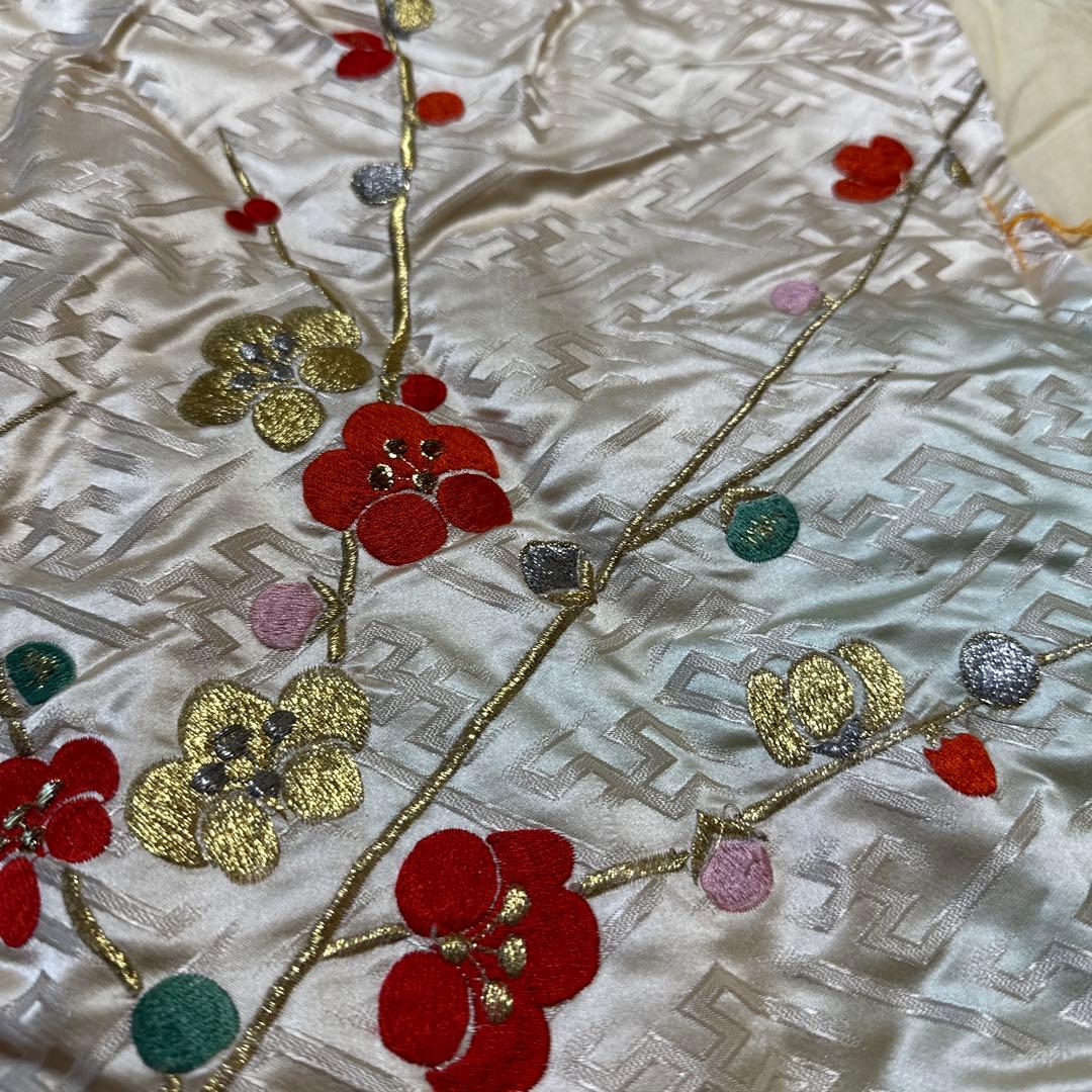 婚礼掛け布団　刺繍　レトロ