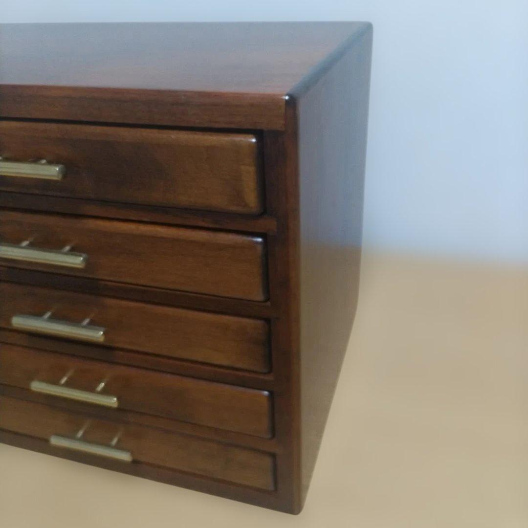 木製引き出し式ペン収納ボックス 6段