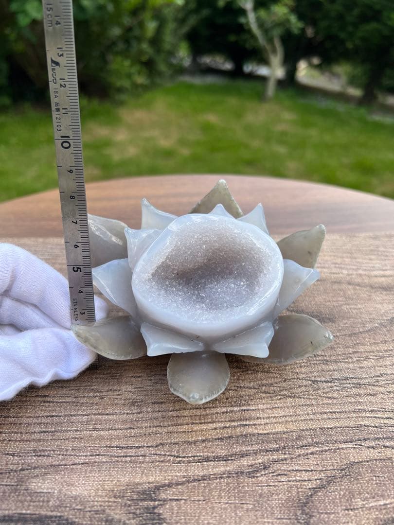 241 メノウ 蓮 ジオード ブラジル産 【一点物 】