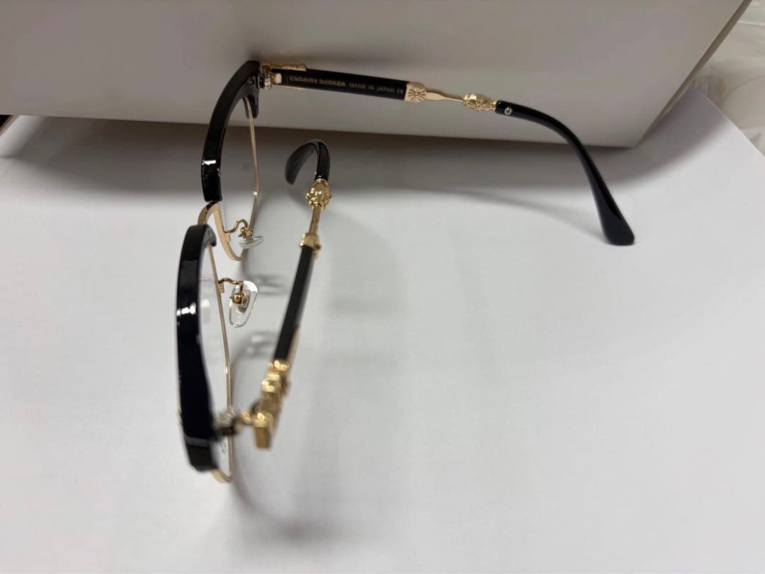 装飾ゴールド伊達メガネ 「クロムハーツ好き必見‼︎」メガネ サングラス