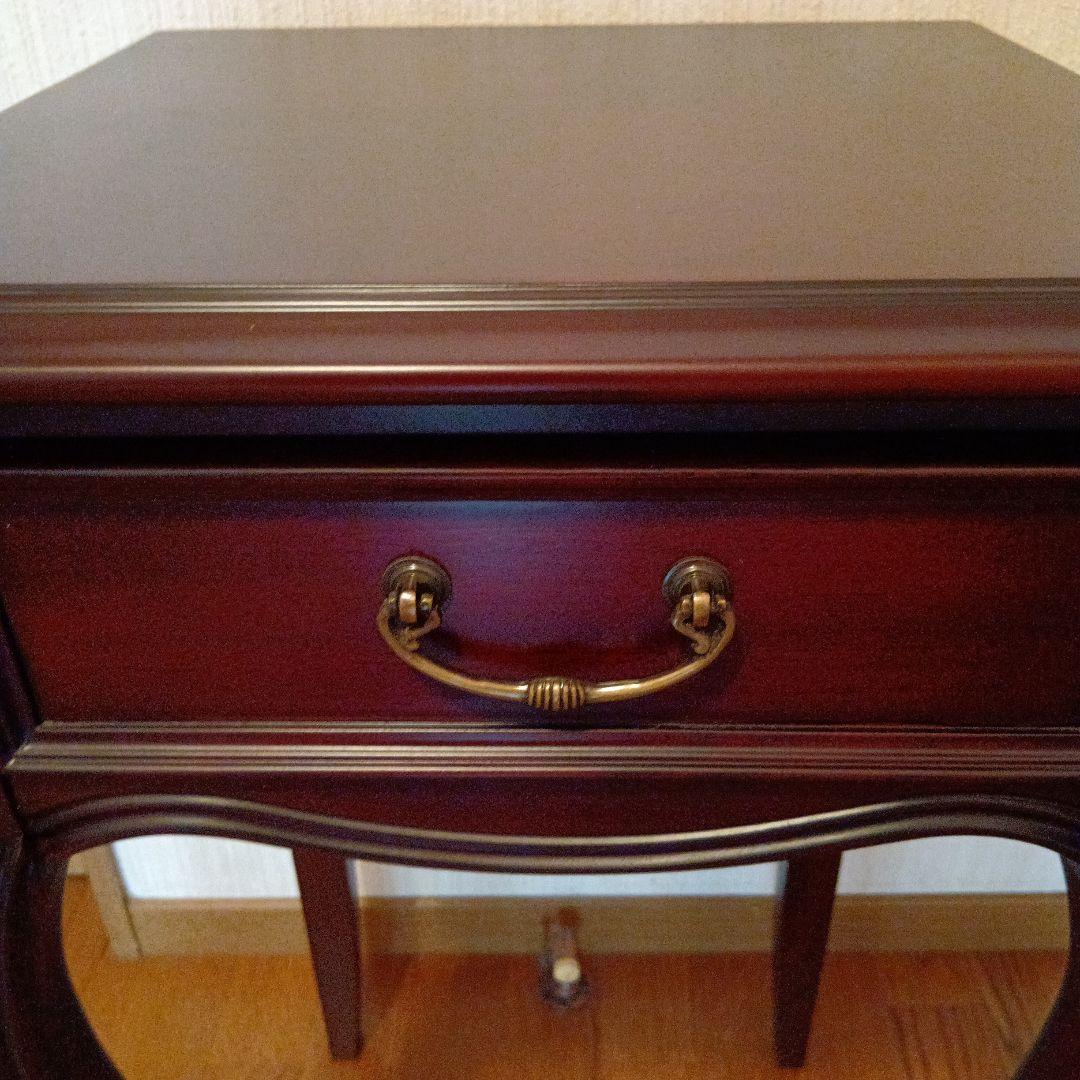 ダークブラウン サイドテーブル 引き出し付き 東海家具　展示品