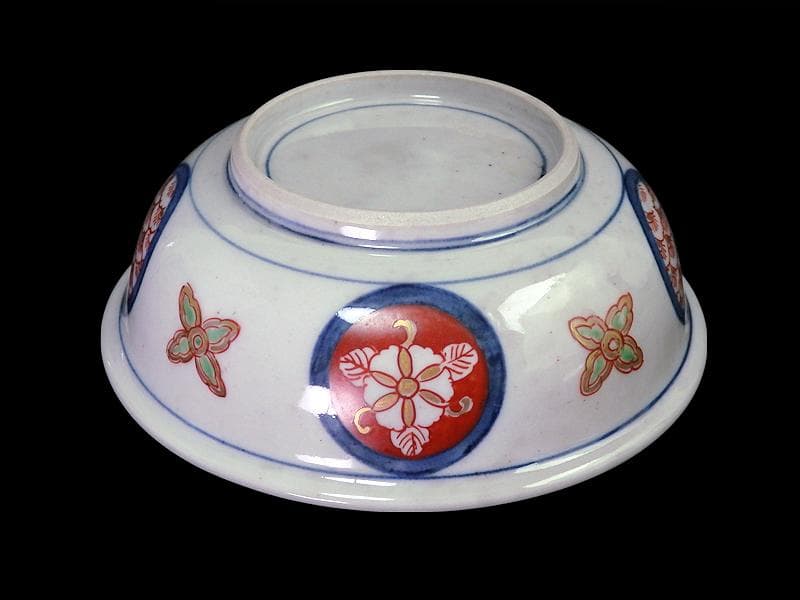 大聖寺伊万里 金襴手 窓絵 花鳥紋の図 春寒鉢 膾皿 5客 C770AS-CZt